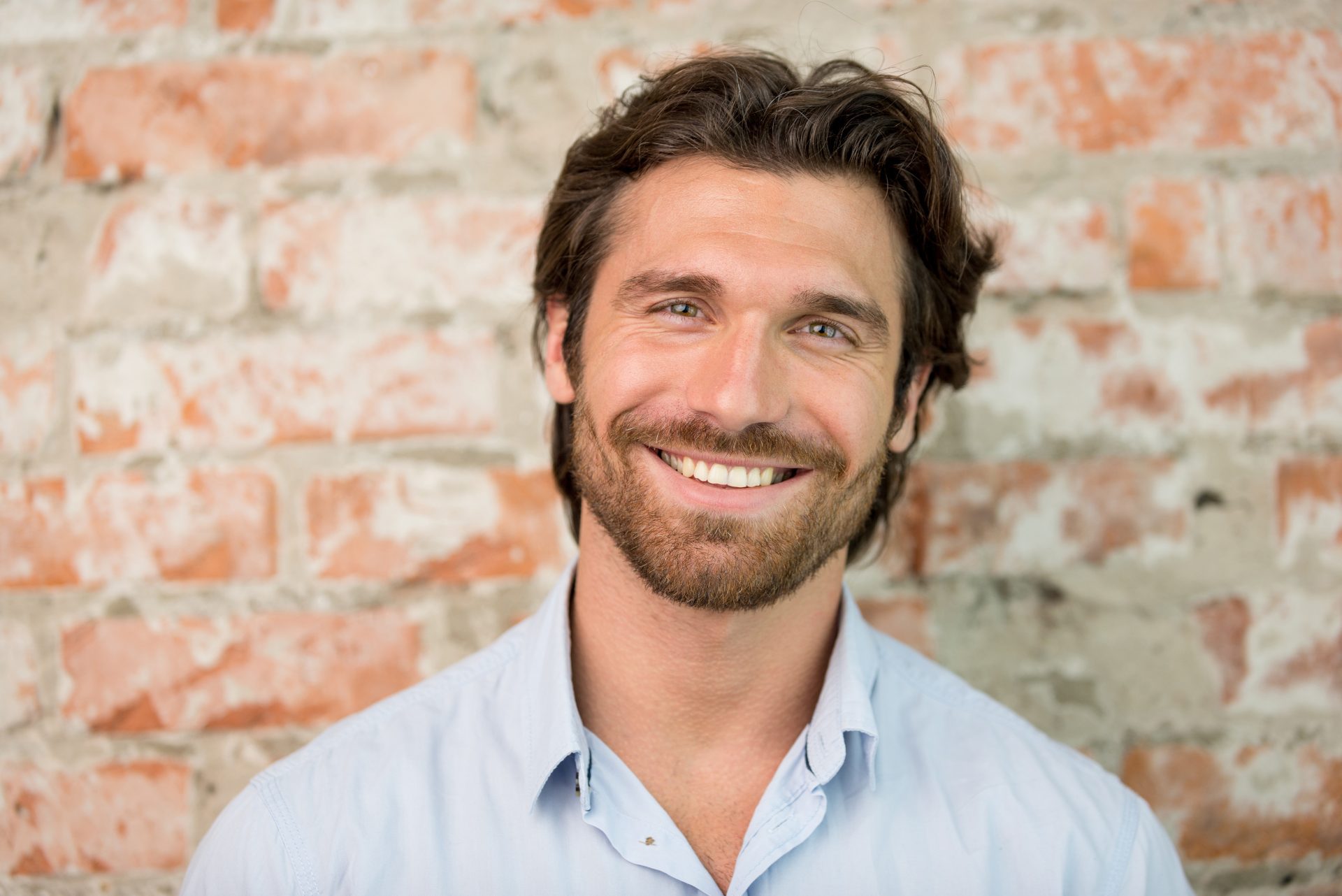 man with natural looking hair transplant